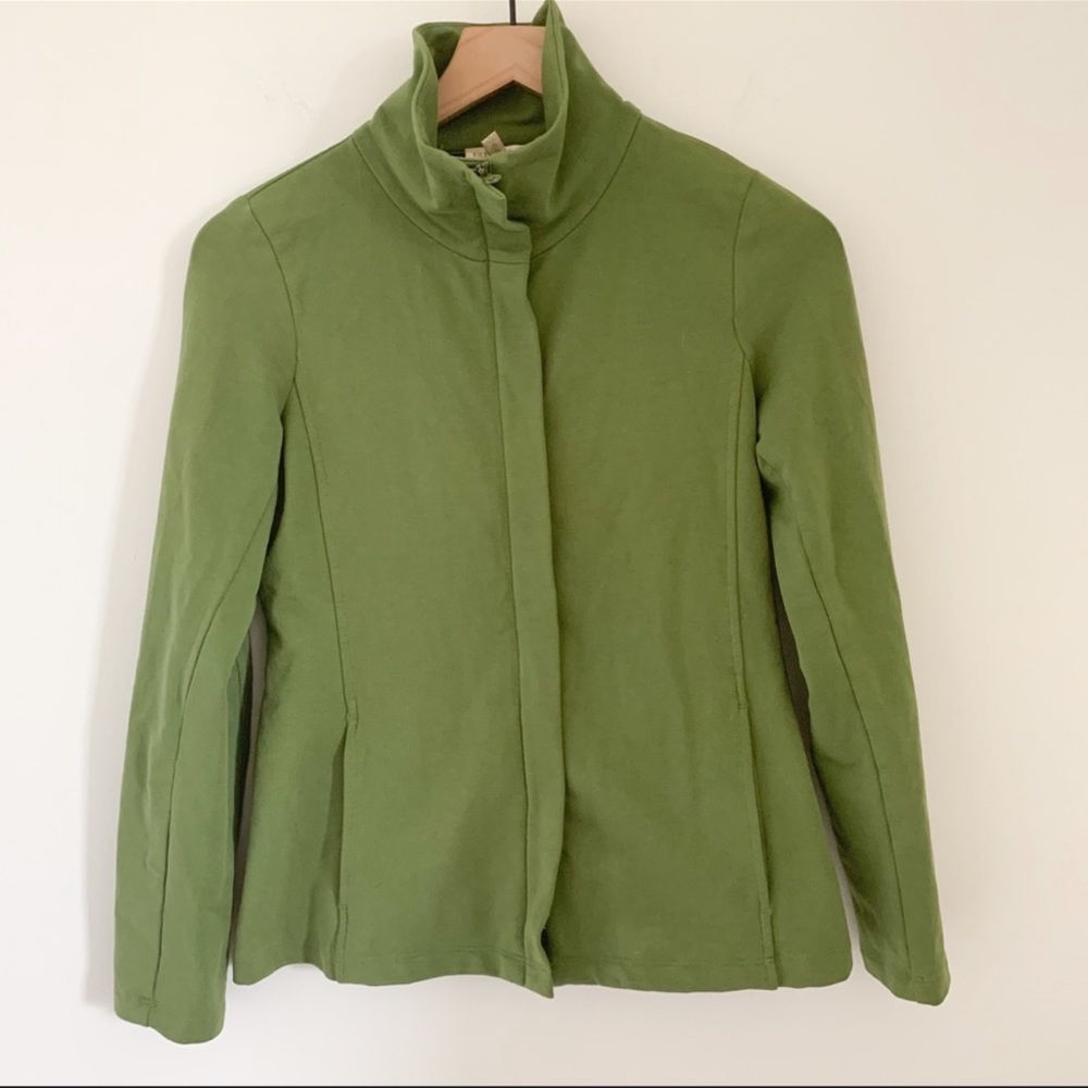 Eileen Fisher High Collar Jersey Knit Jacket